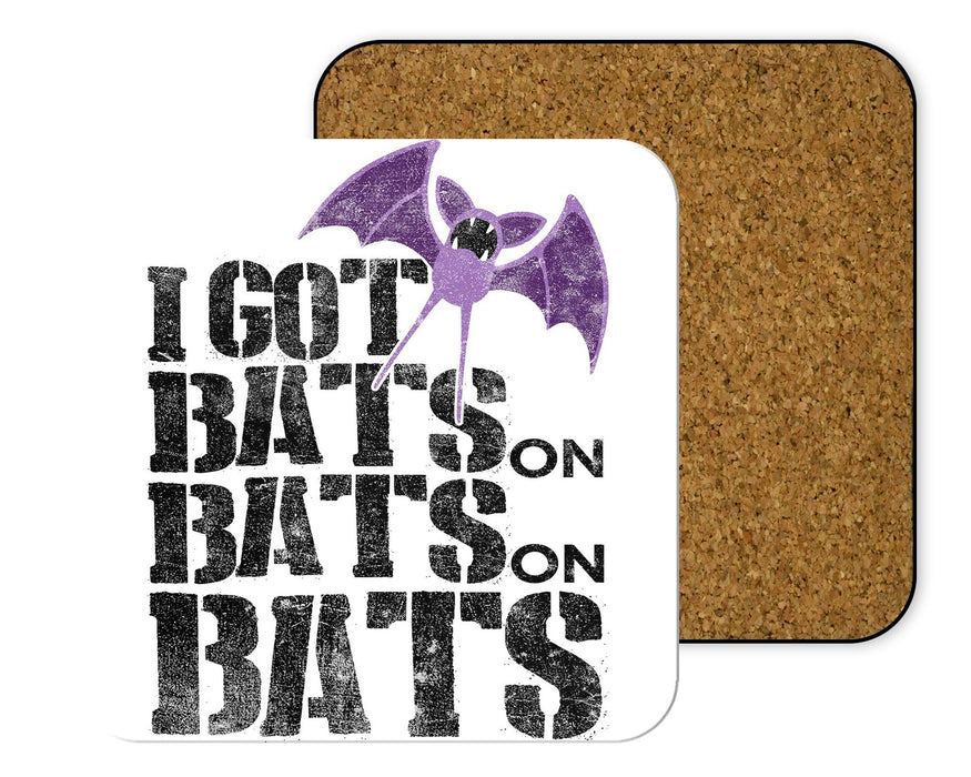 Bats On Print White Coasters