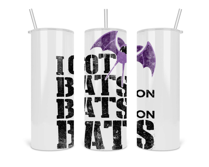 Bats On Print White Double Insulated Stainless Steel Tumbler