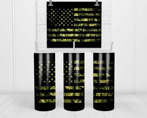 Camo Flag Double Insulated Stainless Steel Tumbler