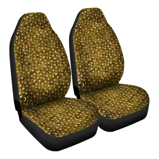 Celestial Gold Velvet Pattern 14 Car Seat Covers - One size