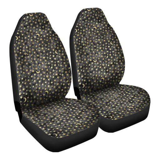 Celestial Gold Velvet Pattern 2 Car Seat Covers - One size