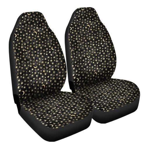 Celestial Gold Velvet Pattern 3 Car Seat Covers - One size