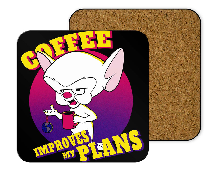 Coffee Improves My Plans Coasters