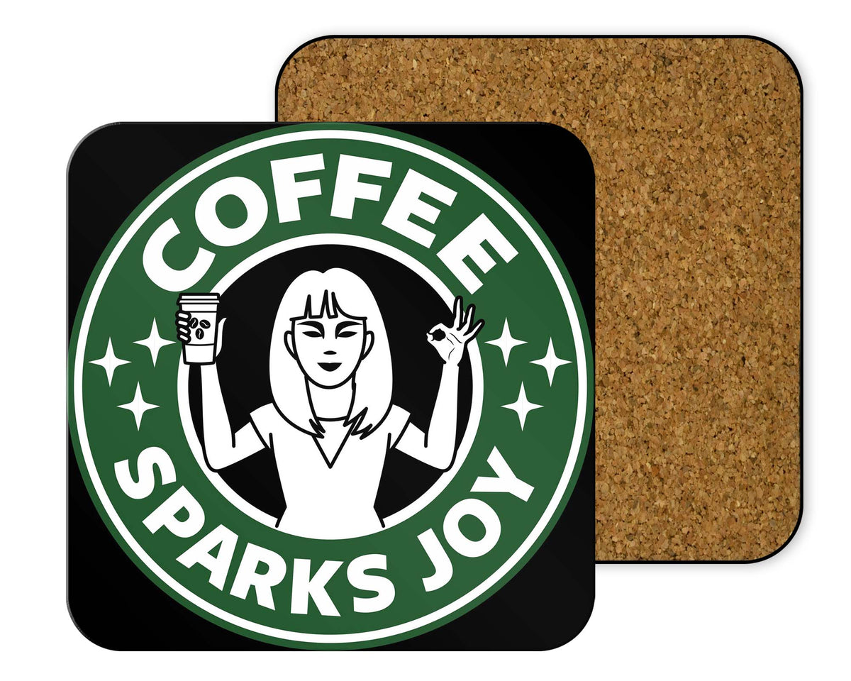 Coffee Sparks Joy Coasters - Coasters | Nurd Tyme — Nurdtyme LLC