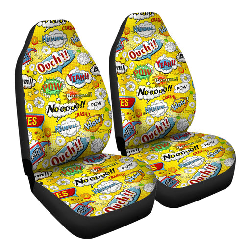 Comic Book Speech Bubbles Pattern 10 Car Seat Covers - One size