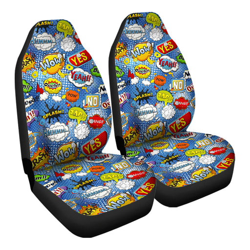 Comic Book Speech Bubbles Pattern 12 Car Seat Covers - One size