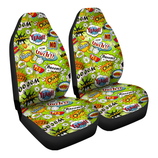Comic Book Speech Bubbles Pattern 13 Car Seat Covers - One size