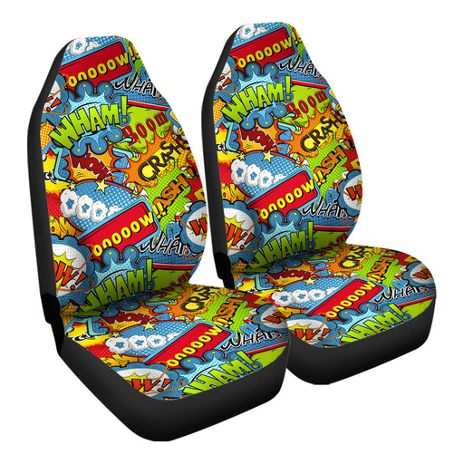Comic Book Speech Bubbles Pattern 15 Car Seat Covers - One size