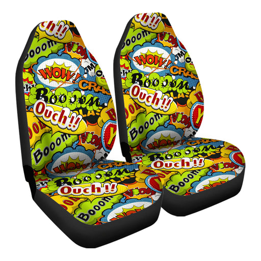 Comic Book Speech Bubbles Pattern 16 Car Seat Covers - One size