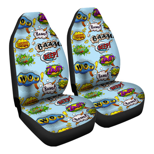 Comic Book Speech Bubbles Pattern 18 Car Seat Covers - One size