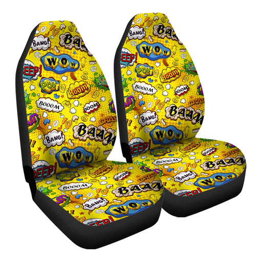 Comic Book Speech Bubbles Pattern 19 Car Seat Covers - One size