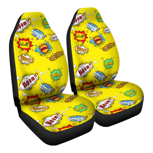 Comic Book Speech Bubbles Pattern 1 Car Seat Covers - One size