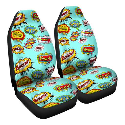 Comic Book Speech Bubbles Pattern 21 Car Seat Covers - One size