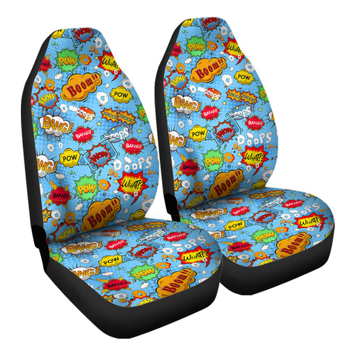 Comic Book Speech Bubbles Pattern 2 Car Seat Covers - One size