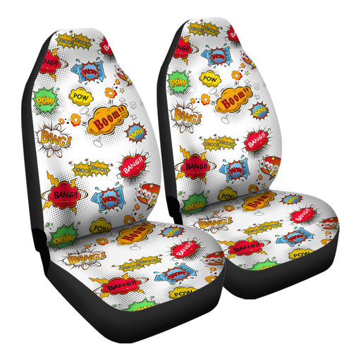 Comic Book Speech Bubbles Pattern 3 Car Seat Covers - One size