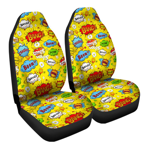Comic Book Speech Bubbles Pattern 4 Car Seat Covers - One size