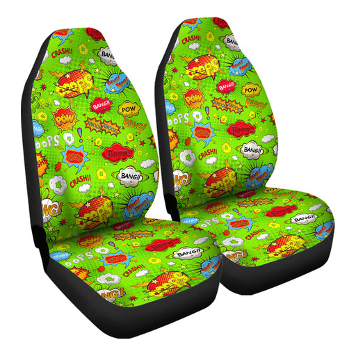 Comic Book Speech Bubbles Pattern 5 Car Seat Covers - One size