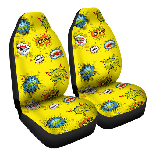 Comic Book Speech Bubbles Pattern 6 Car Seat Covers - One size