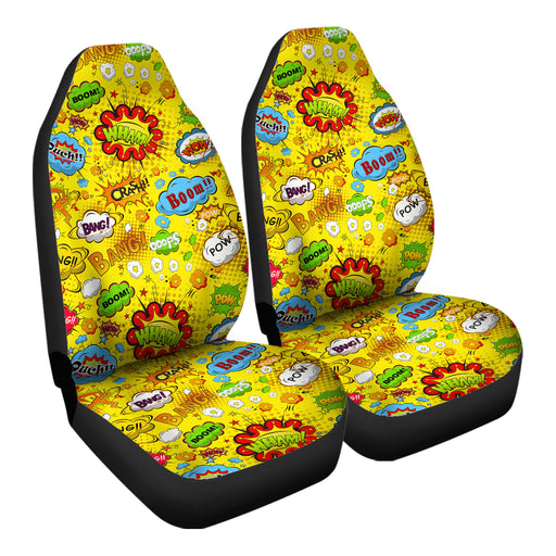 Comic Book Speech Bubbles Pattern 7 Car Seat Covers - One size