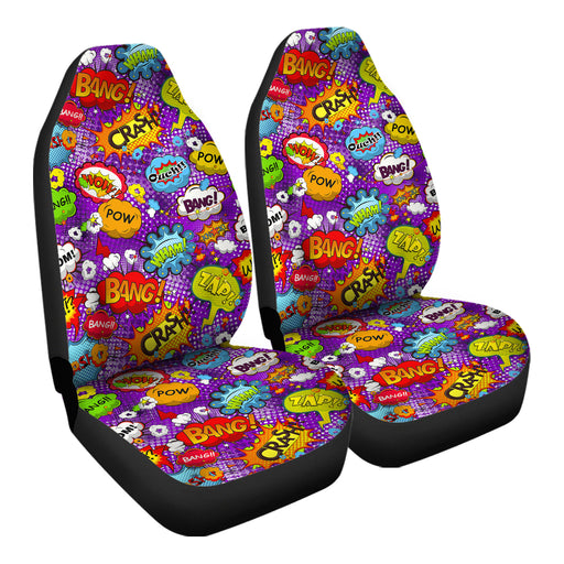 Comic Book Speech Bubbles Pattern 8 Car Seat Covers - One size