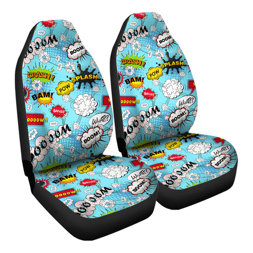 Comic Book Speech Bubbles Pattern 9 Car Seat Covers - One size