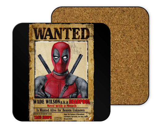 Deadpool Wanted Poster Coasters