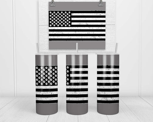 Death Stars And Stripes Black White Double Insulated Stainless Steel Tumbler