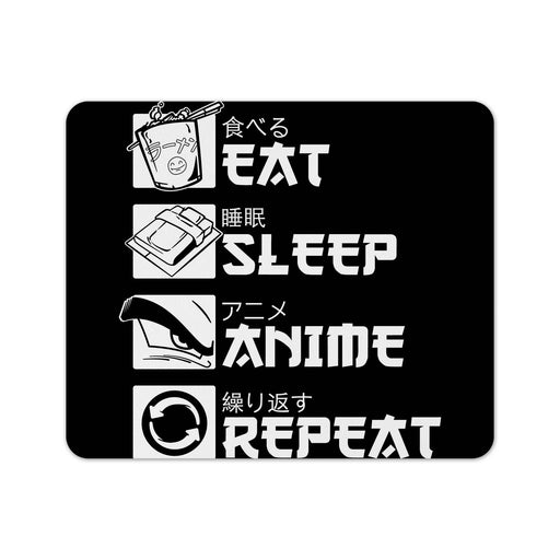 Eat Sleep Anime Mouse Pad