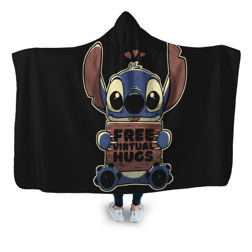 Free Virtual Hugs Hooded Blanket