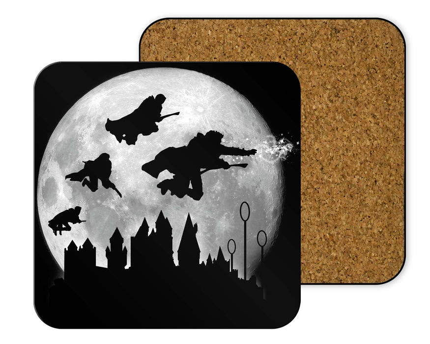 Full Moon Over Hogwart Coasters