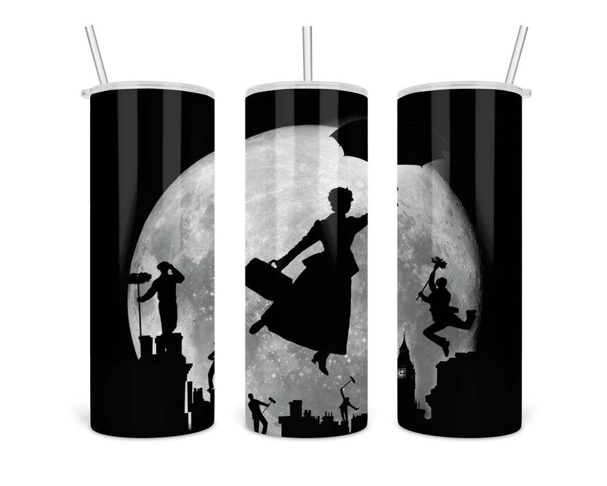 Full Moon Over London Rooftops Double Insulated Stainless Steel Tumbler
