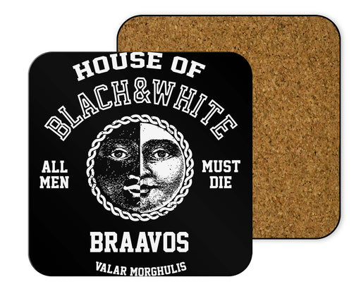 Game Of Thrones House Black And White Coasters