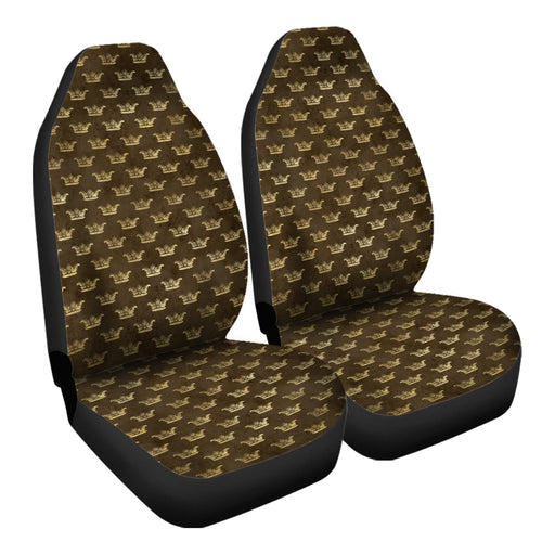 Gold Crown Pattern 11 Car Seat Covers - One size