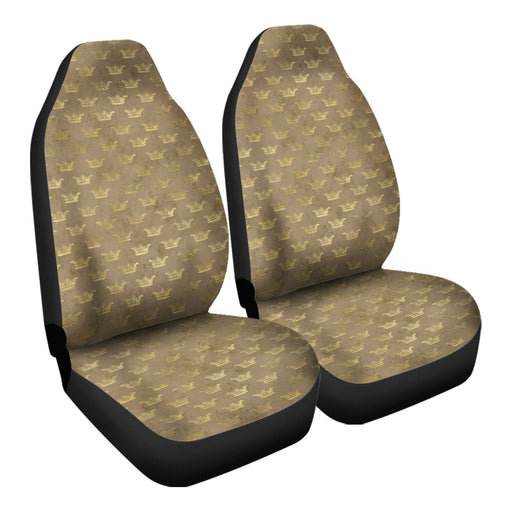 Gold Crown Pattern 14 Car Seat Covers - One size