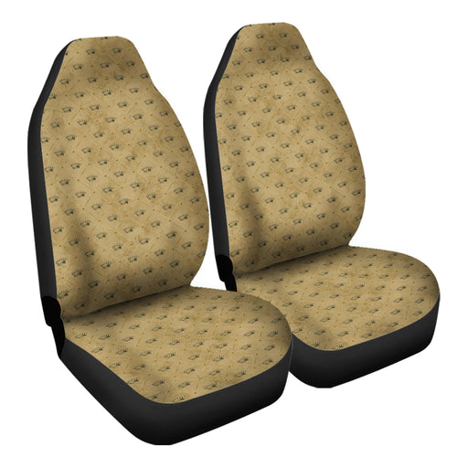 Gold Crown Pattern 15 Car Seat Covers - One size