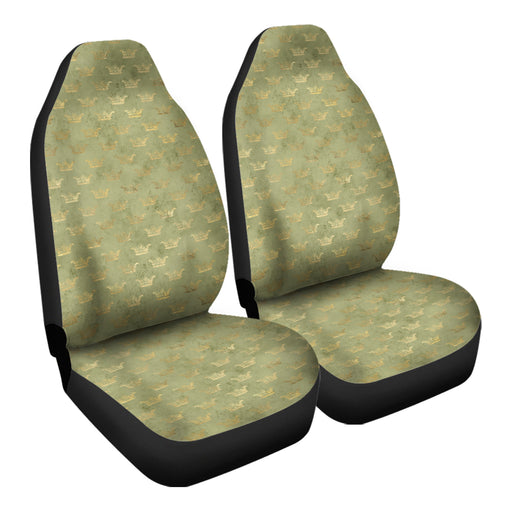Gold Crown Pattern 17 Car Seat Covers - One size