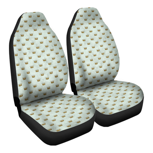 Gold Crown Pattern 1 Car Seat Covers - One size