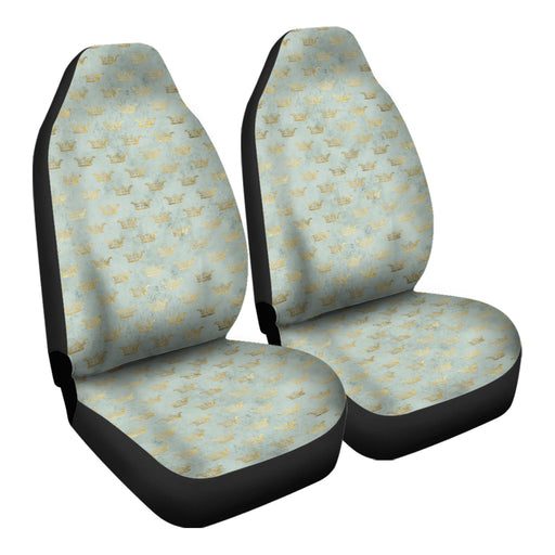 Gold Crown Pattern 2 Car Seat Covers - One size