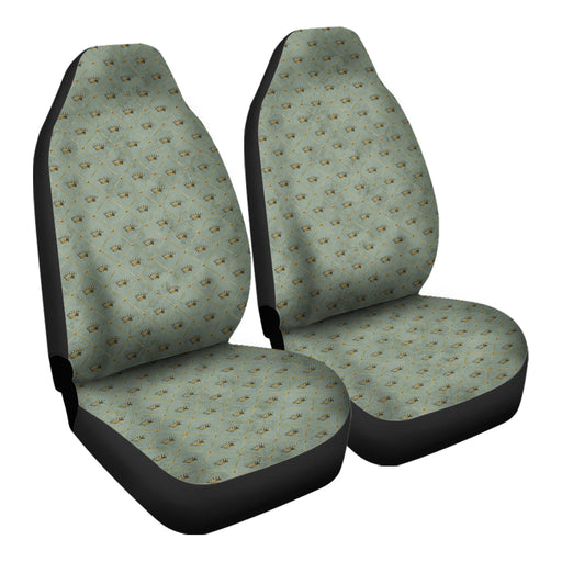Gold Crown Pattern 3 Car Seat Covers - One size