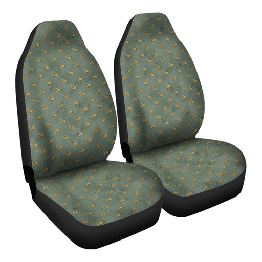 Gold Crown Pattern 4 Car Seat Covers - One size