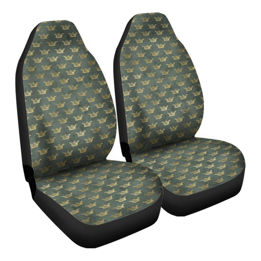 Gold Crown Pattern 5 Car Seat Covers - One size