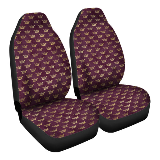 Gold Crown Pattern 8 Car Seat Covers - One size