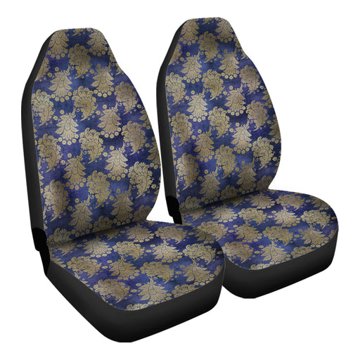 Golden Floral Pattern 12 Car Seat Covers - One size