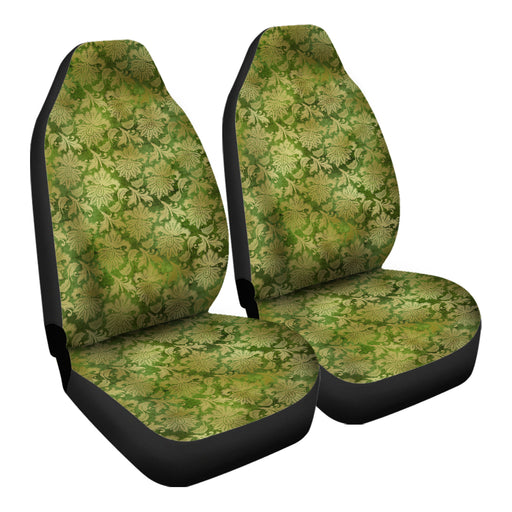 Golden Floral Pattern 17 Car Seat Covers - One size