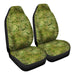 Golden Floral Pattern 17 Car Seat Covers - One size