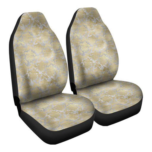 Golden Floral Pattern 1 Car Seat Covers - One size