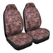 Golden Floral Pattern 7 Car Seat Covers - One size