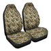 Golden Floral Pattern _x2 Car Seat Covers - One size