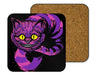 Grinning Like A Cheshire Cat Purple Coasters