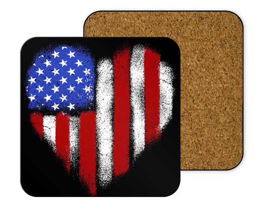 Heart shaped flag Coasters